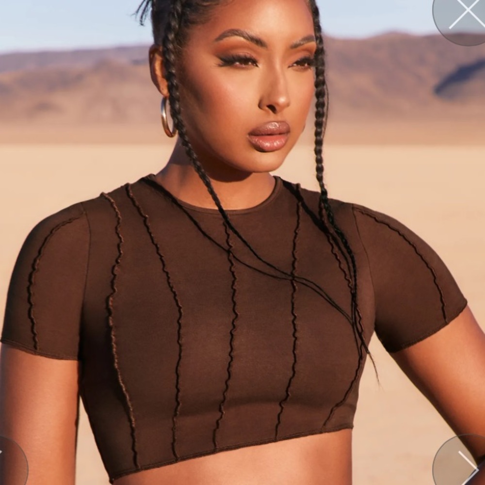 Brown Oh Polly Crop Top